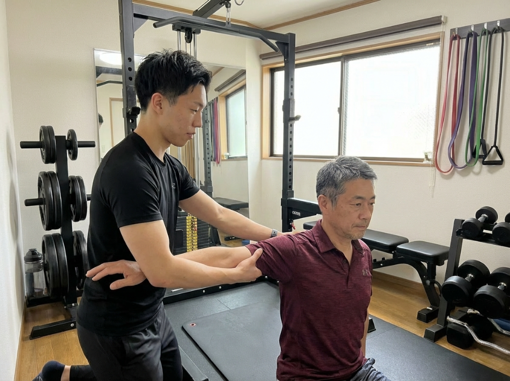 肩周りの丁寧な指導